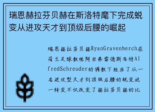 瑞恩赫拉芬贝赫在斯洛特麾下完成蜕变从进攻天才到顶级后腰的崛起